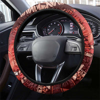 Maori Romantic Valentine Steering Wheel Cover The Hongi Kiss Red Galaxy