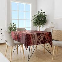 Maori Romantic Valentine Tablecloth The Hongi Kiss Red Galaxy