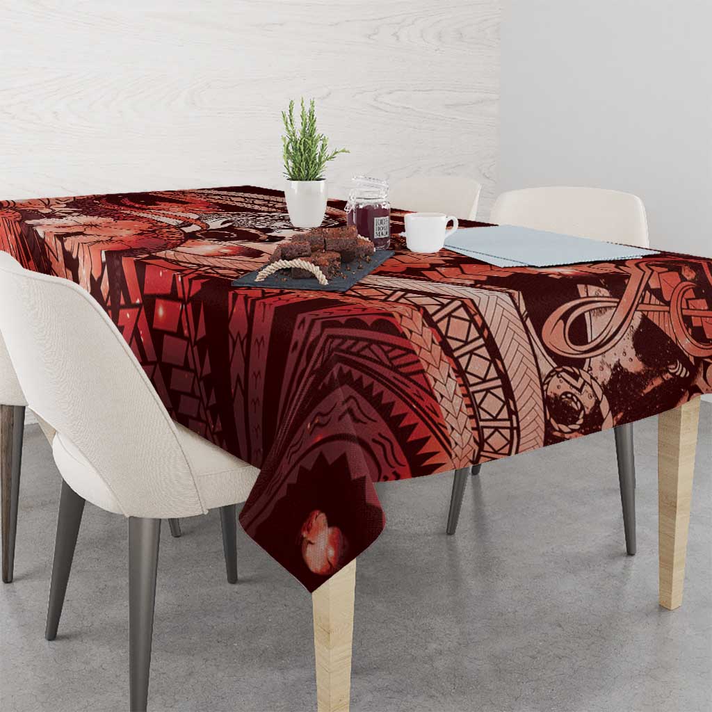Maori Romantic Valentine Tablecloth The Hongi Kiss Red Galaxy