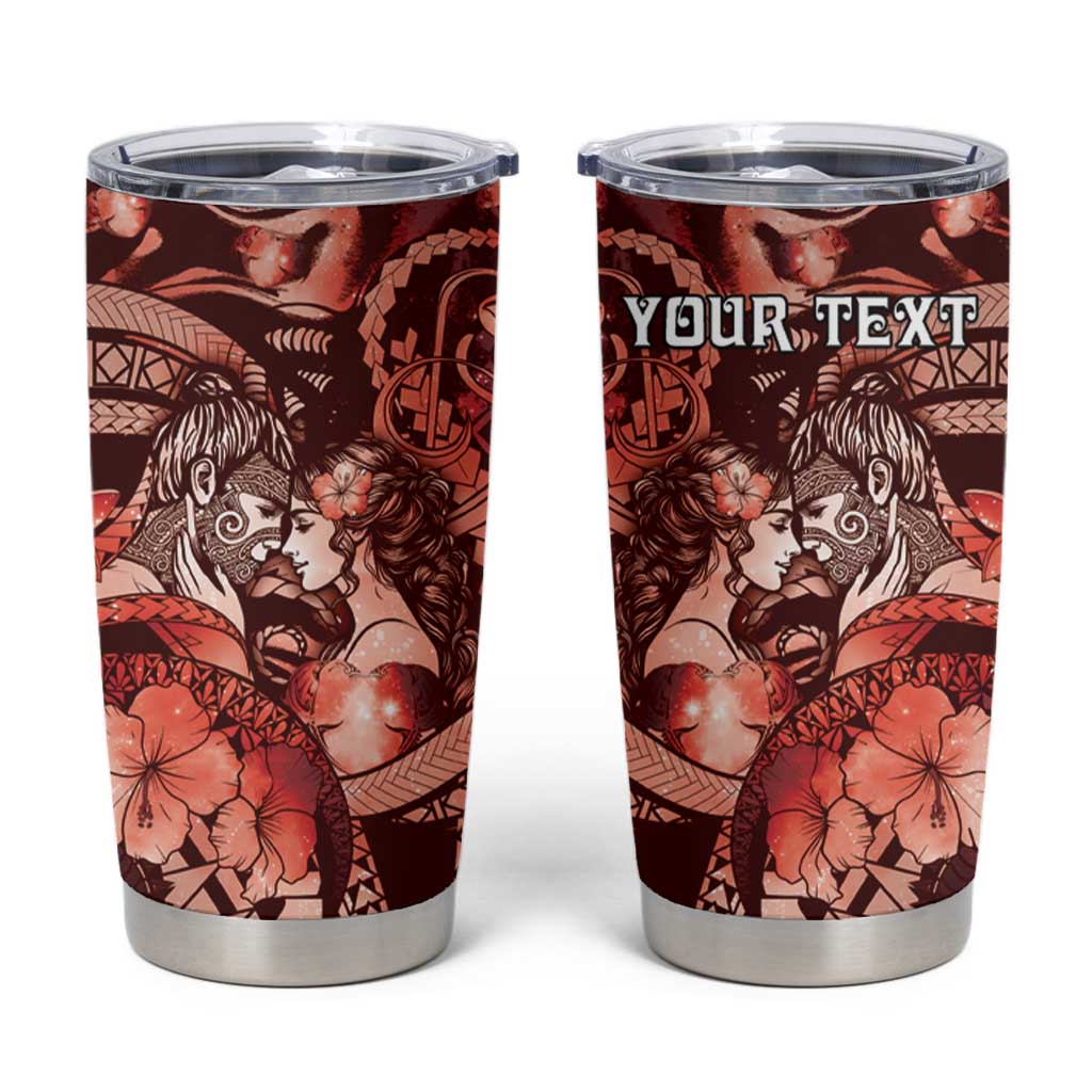 Personalised Maori Romantic Valentine Tumbler Cup The Hongi Kiss Red Galaxy