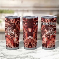 Personalised Maori Romantic Valentine Tumbler Cup The Hongi Kiss Red Galaxy