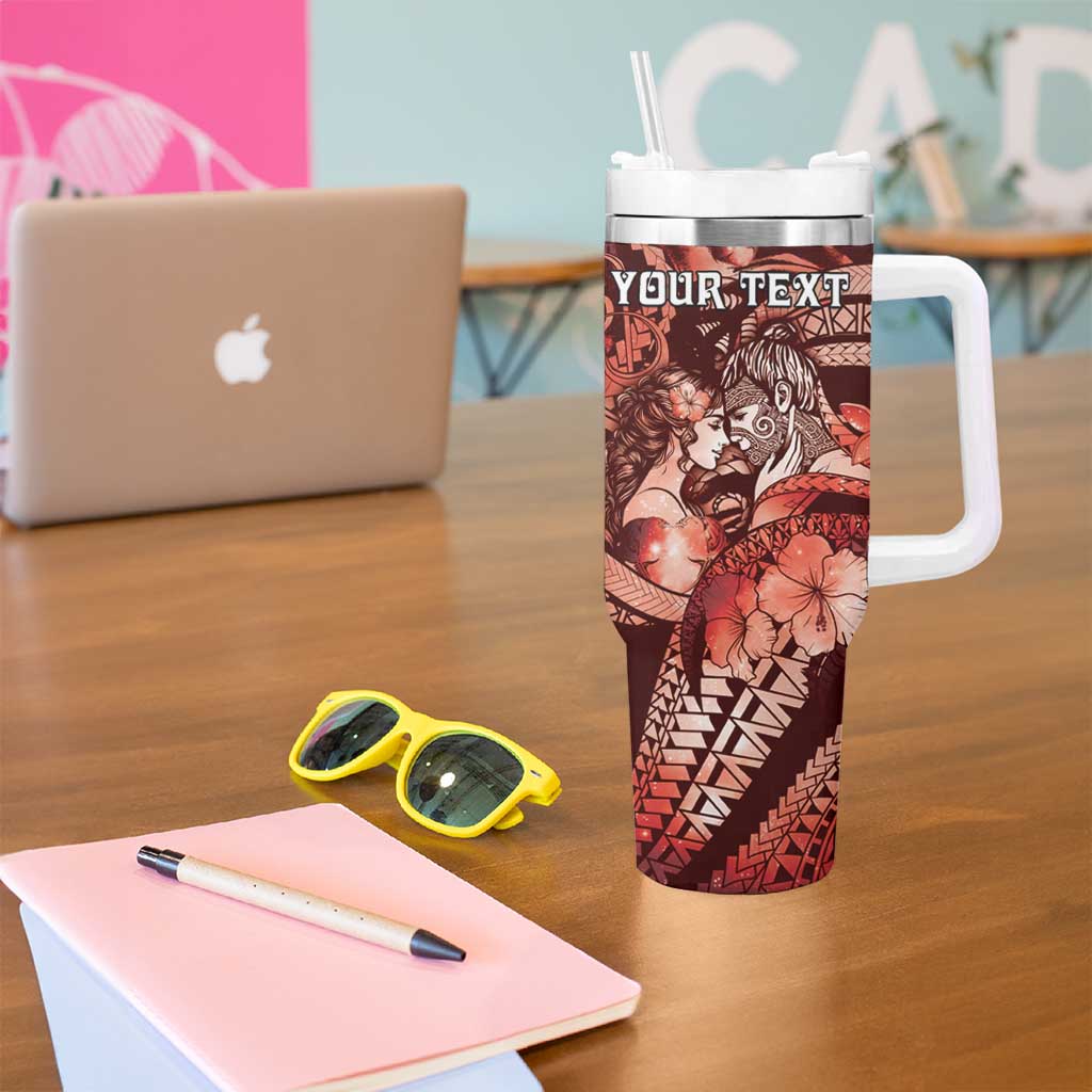 Personalised Maori Romantic Valentine Tumbler With Handle The Hongi Kiss Red Galaxy