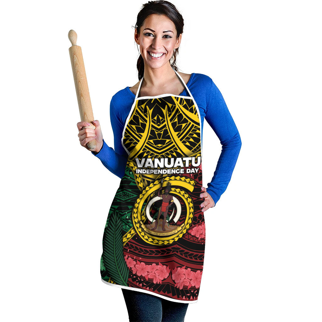 Vanuatu Independence Day Apron Boar Tusk Warrior Tribal Floral Patterns