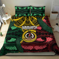 Vanuatu Independence Day Bedding Set Boar Tusk Warrior Tribal Floral Patterns