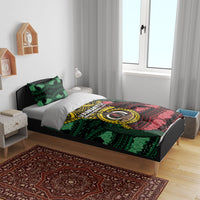 Vanuatu Independence Day Bedding Set Boar Tusk Warrior Tribal Floral Patterns