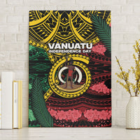 Vanuatu Independence Day Canvas Wall Art Boar Tusk Warrior Tribal Floral Patterns