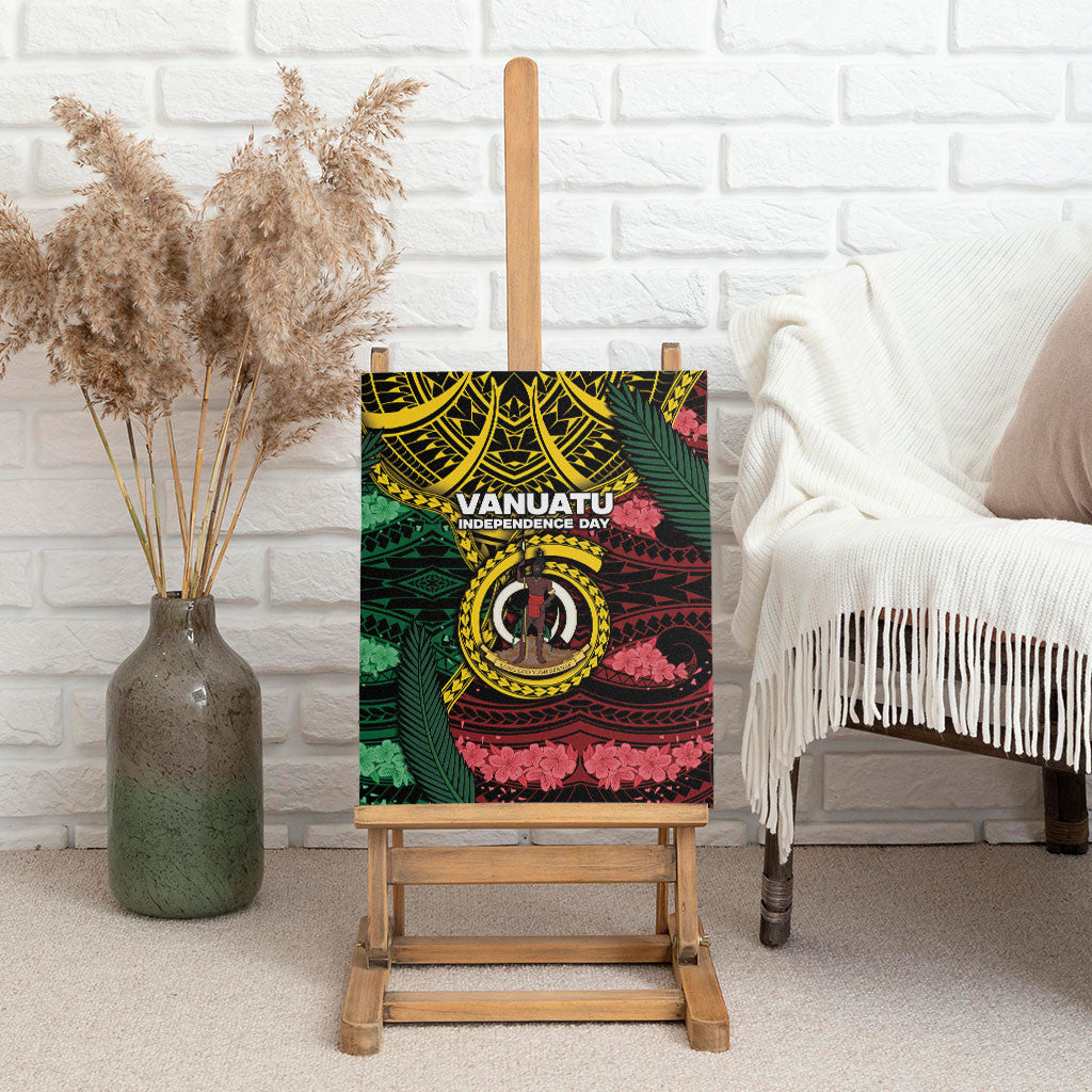 Vanuatu Independence Day Canvas Wall Art Boar Tusk Warrior Tribal Floral Patterns
