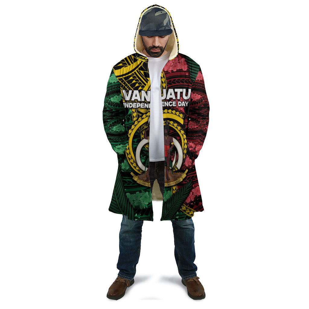 Personalised Vanuatu Independence Day Cloak Boar Tusk Warrior Tribal Floral Patterns