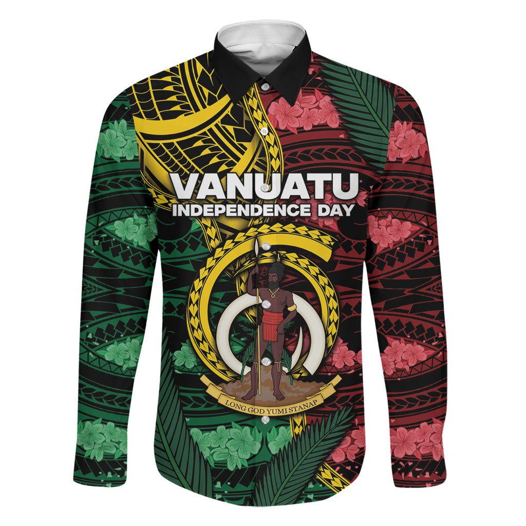 Personalised Vanuatu Independence Day Family Matching Off Shoulder Maxi Dress and Hawaiian Shirt Boar Tusk Warrior Tribal Floral Patterns