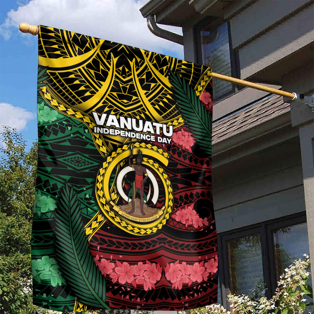 Vanuatu Independence Day Garden Flag Boar Tusk Warrior Tribal Floral Patterns