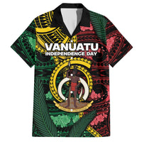 Personalised Vanuatu Independence Day Hawaiian Shirt Boar Tusk Warrior Tribal Floral Patterns