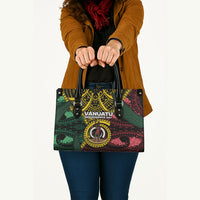 Vanuatu Independence Day Leather Bag Boar Tusk Warrior Tribal Floral Patterns