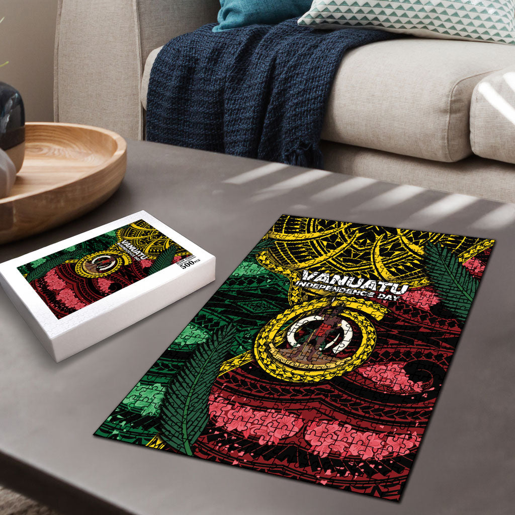 Vanuatu Independence Day Puzzle Boar Tusk Warrior Tribal Floral Patterns