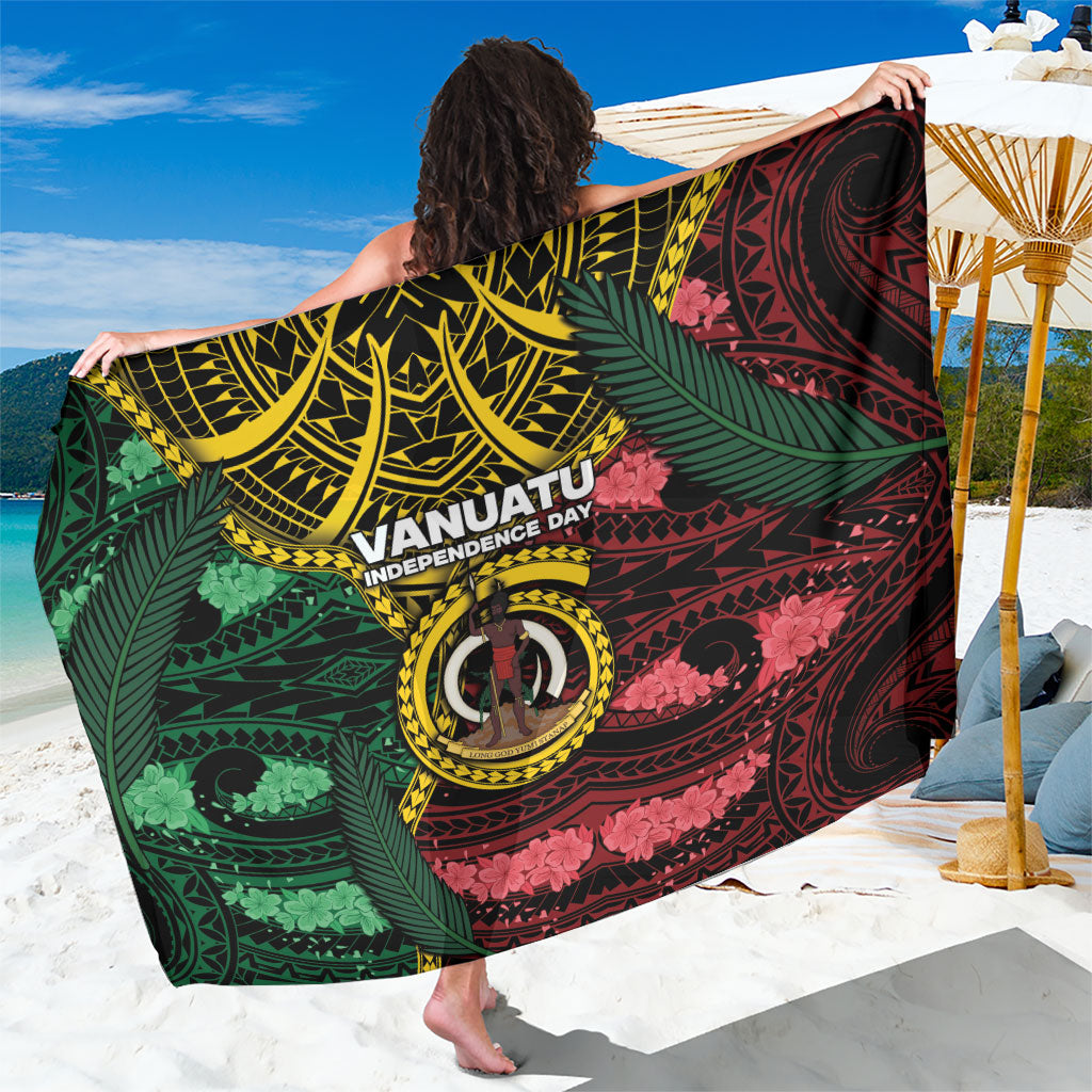 Vanuatu Independence Day Sarong Boar Tusk Warrior Tribal Floral Patterns
