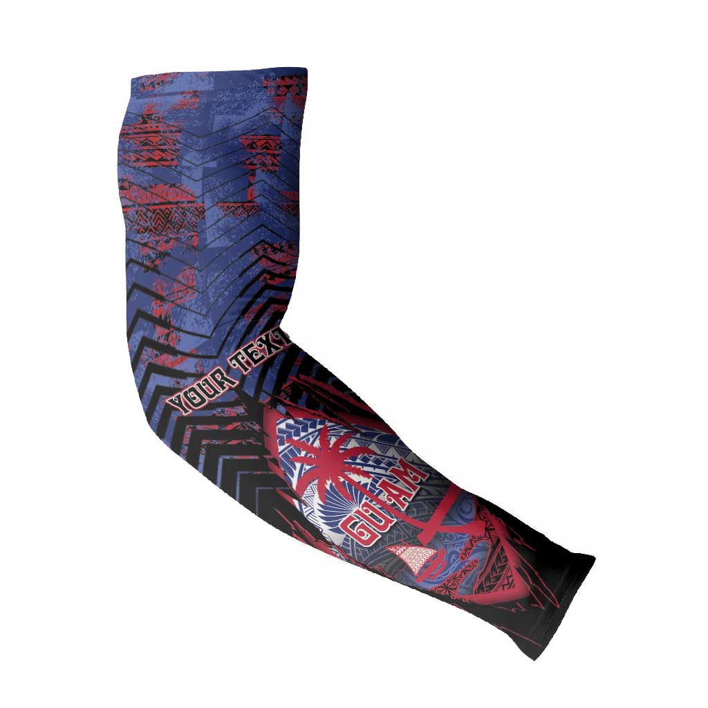 Guam Arm Sleeves Chamorro Seal Tribal Scratch Design - Polynesian Pride