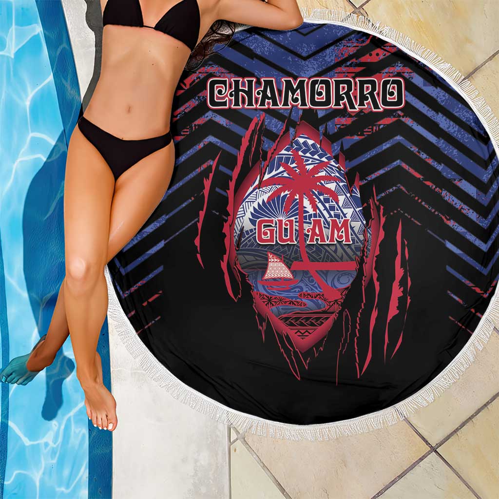 Guam Beach Blanket Chamorro Seal Tribal Scratch Design - Polynesian Pride