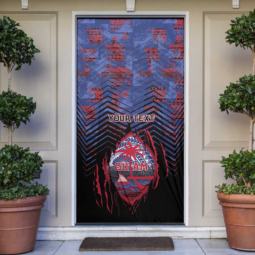 Guam Door Cover Chamorro Seal Tribal Scratch Design - Polynesian Pride