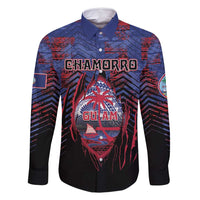 Personalised Guam Family Matching Long Sleeve Bodycon Dress and Hawaiian Shirt Chamorro Seal Tribal Scratch Design - Polynesian Pride