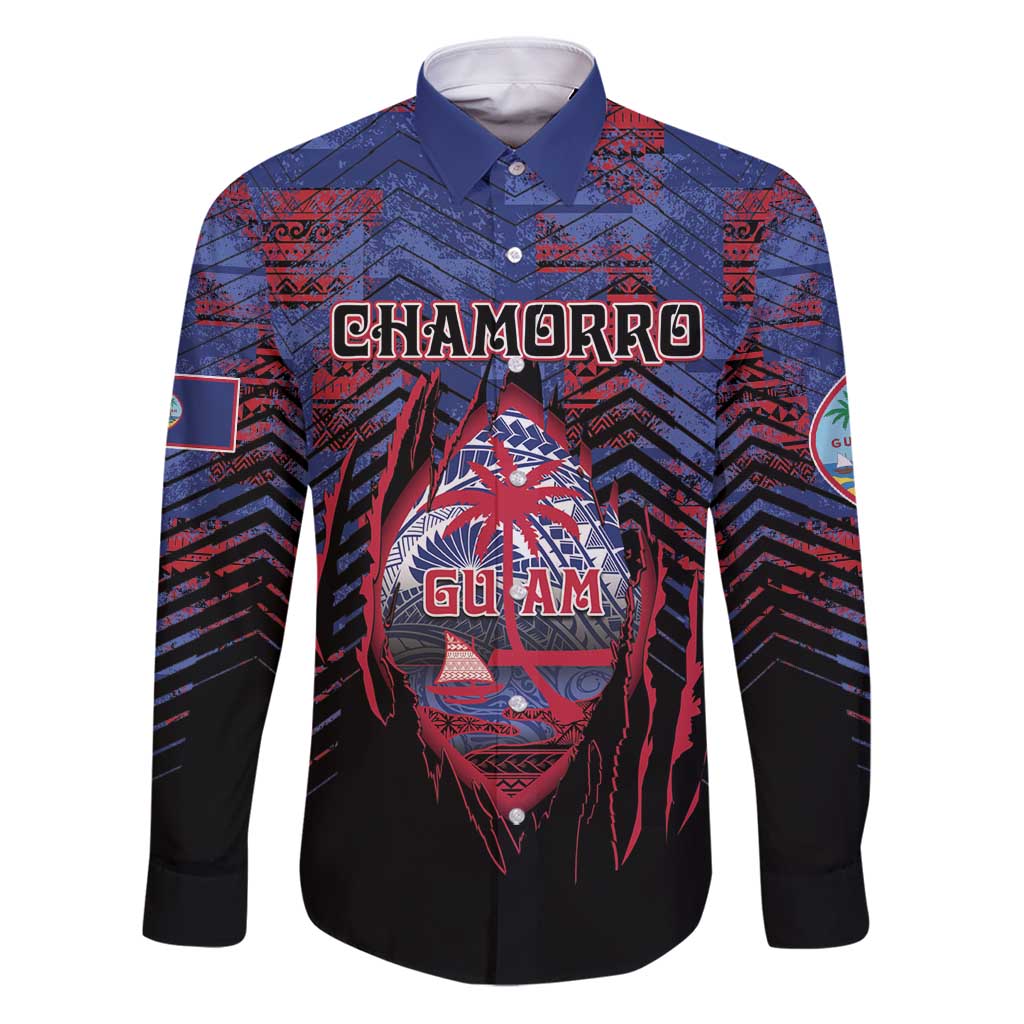 Personalised Guam Family Matching Puletasi and Hawaiian Shirt Chamorro Seal Tribal Scratch Design - Polynesian Pride