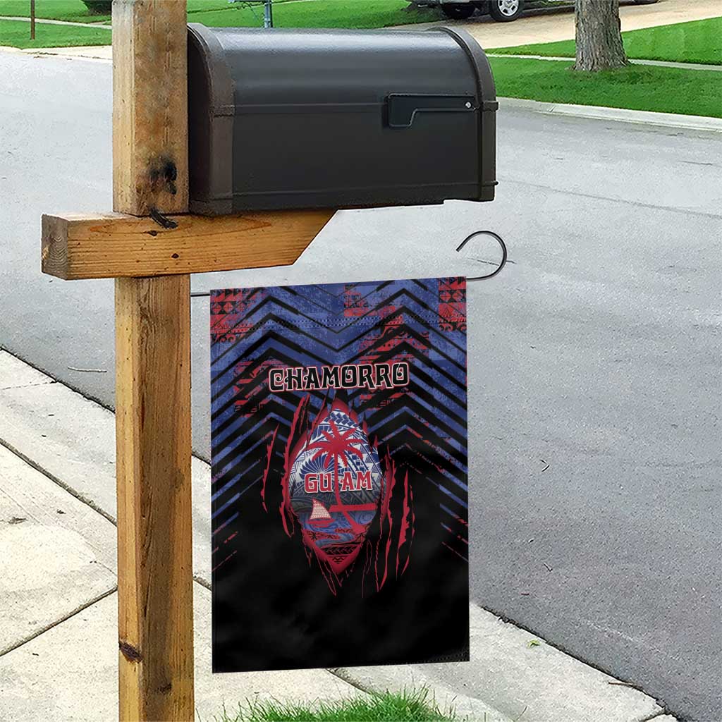 Guam Garden Flag Chamorro Seal Tribal Scratch Design - Polynesian Pride