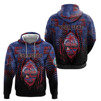 Personalised Guam Hoodie Chamorro Seal Tribal Scratch Design - Polynesian Pride