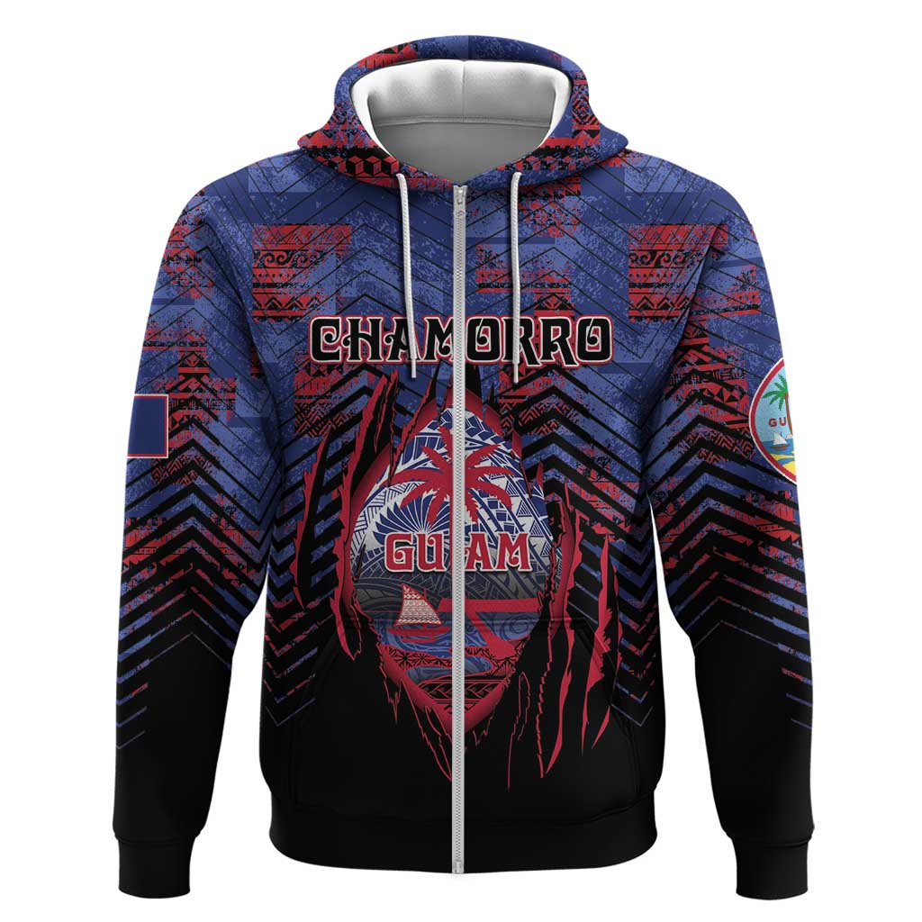 Personalised Guam Hoodie Chamorro Seal Tribal Scratch Design - Polynesian Pride