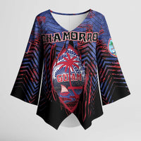 Personalised Guam Kimono Sleeve Blouse Chamorro Seal Tribal Scratch Design - Polynesian Pride