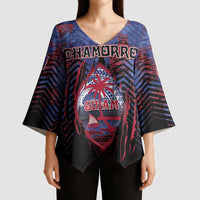 Personalised Guam Kimono Sleeve Blouse Chamorro Seal Tribal Scratch Design - Polynesian Pride