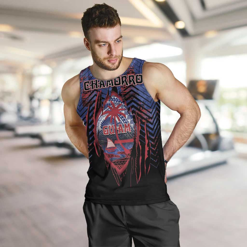 Personalised Guam Men Tank Top Chamorro Seal Tribal Scratch Design - Polynesian Pride