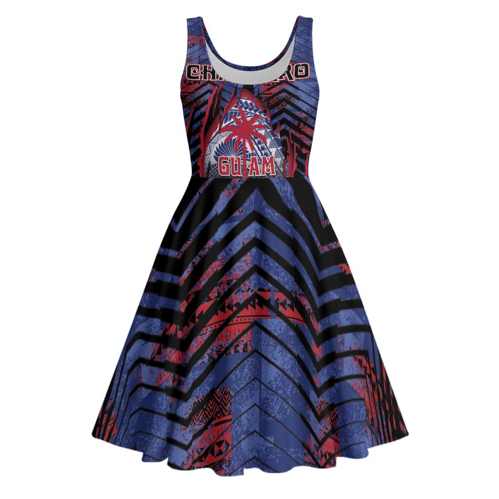 Personalised Guam Midi Dress Chamorro Seal Tribal Scratch Design - Polynesian Pride