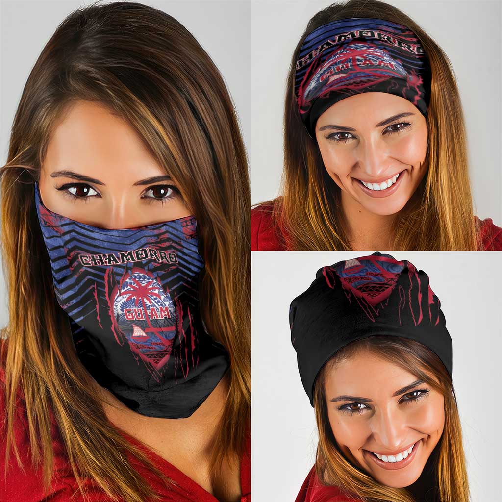 Guam Neck Gaiter Chamorro Seal Tribal Scratch Design DT05