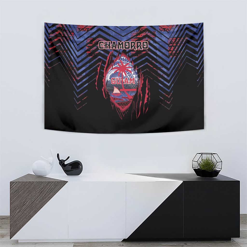 Guam Tapestry Chamorro Seal Tribal Scratch Design - Polynesian Pride
