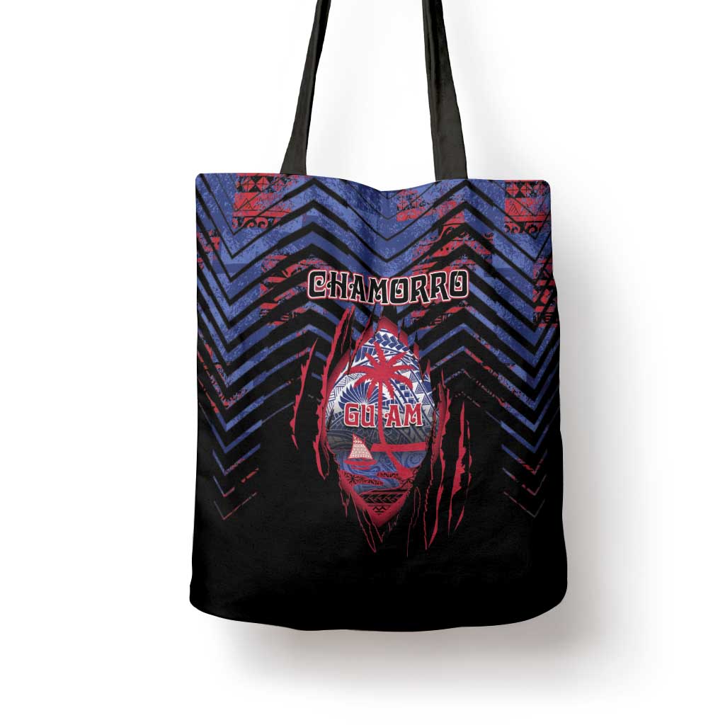 Guam Tote Bag Chamorro Seal Tribal Scratch Design DT05 - Polynesian Pride