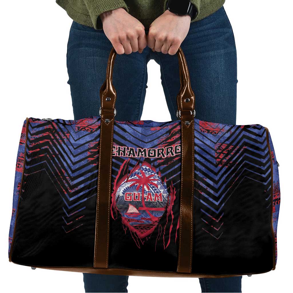 Guam Travel Bag Chamorro Seal Tribal Scratch Design - Polynesian Pride