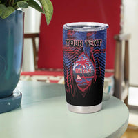 Personalised Guam Tumbler Cup Chamorro Seal Tribal Scratch Design - Polynesian Pride