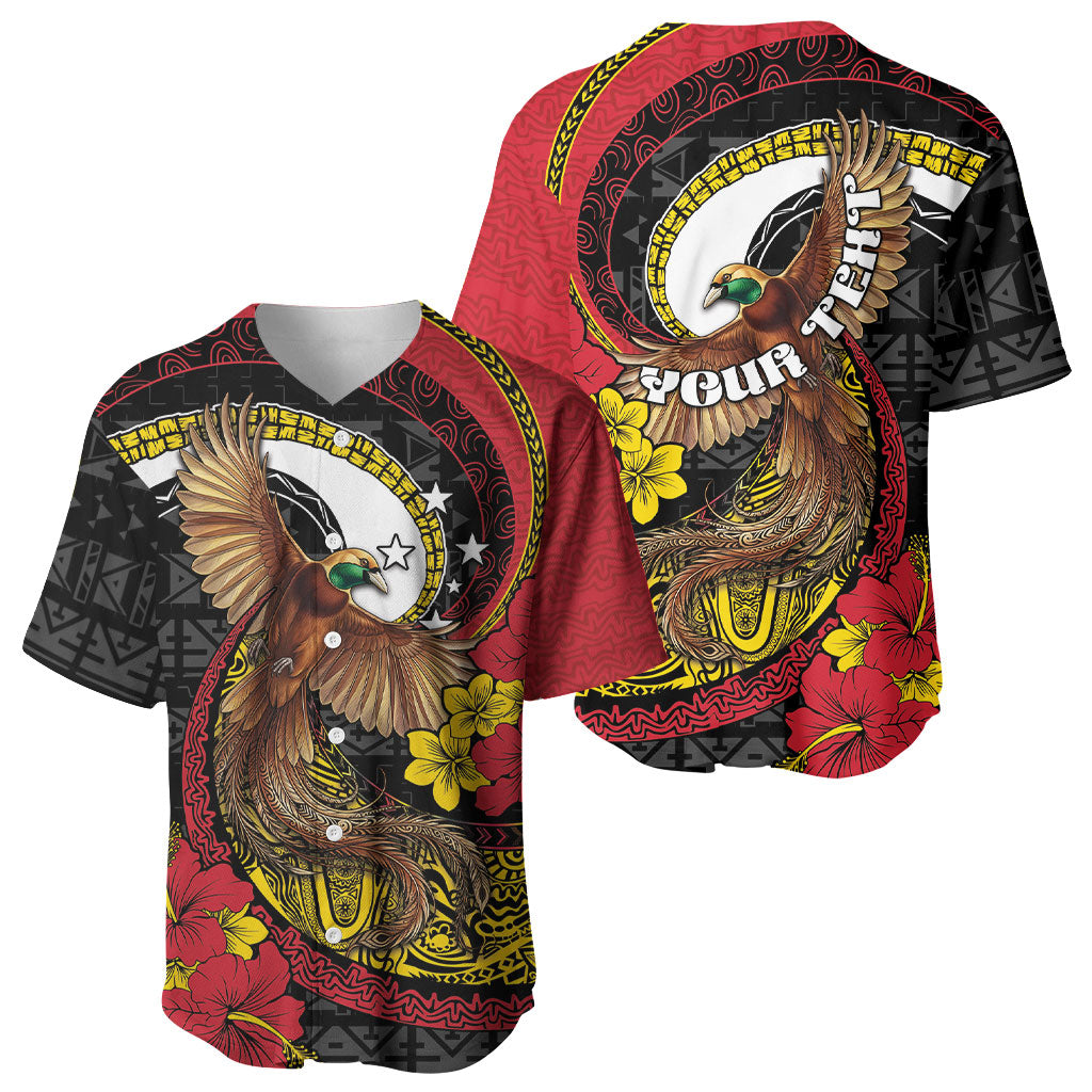 Personalised Papua New Guinea Language Week Baseball Jersey Bird Of Paradise Tribal Floral Pattern DT05 - Polynesian Pride