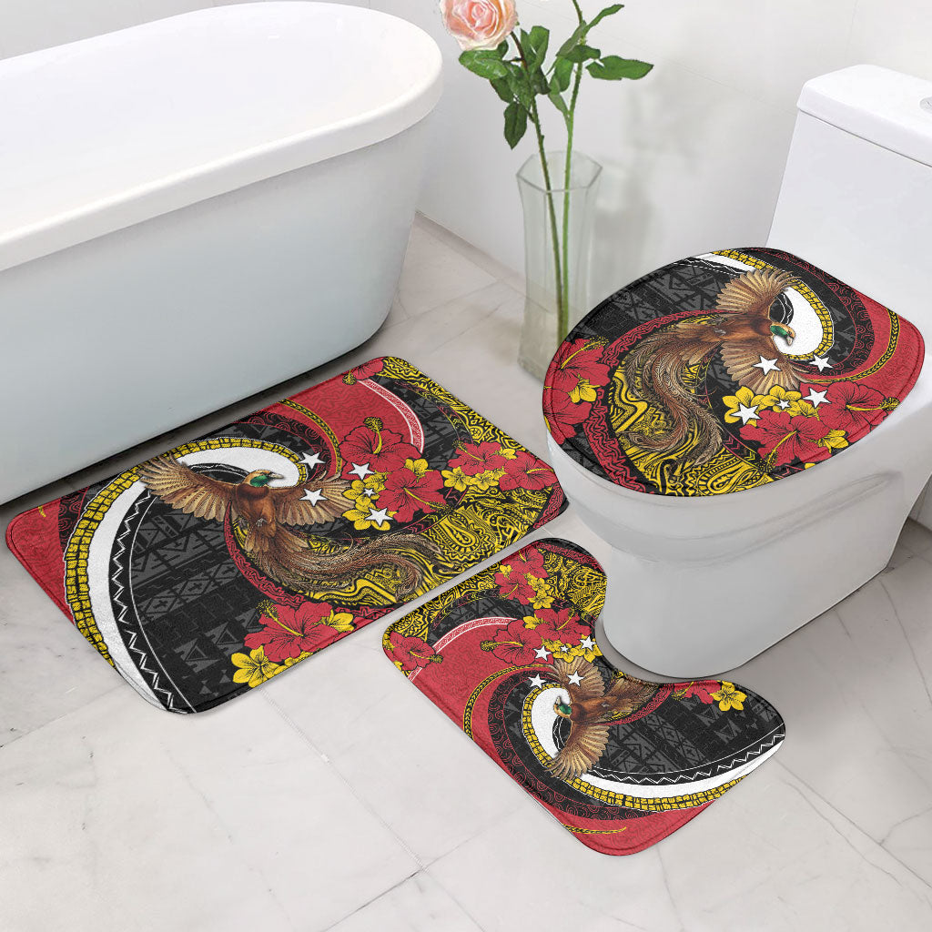 Papua New Guinea Language Week Bathroom Set Bird Of Paradise Tribal Floral Pattern DT05 - Polynesian Pride