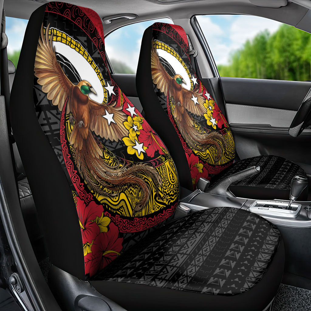 Papua New Guinea Language Week Car Seat Cover Bird Of Paradise Tribal Floral Pattern DT05 - Polynesian Pride