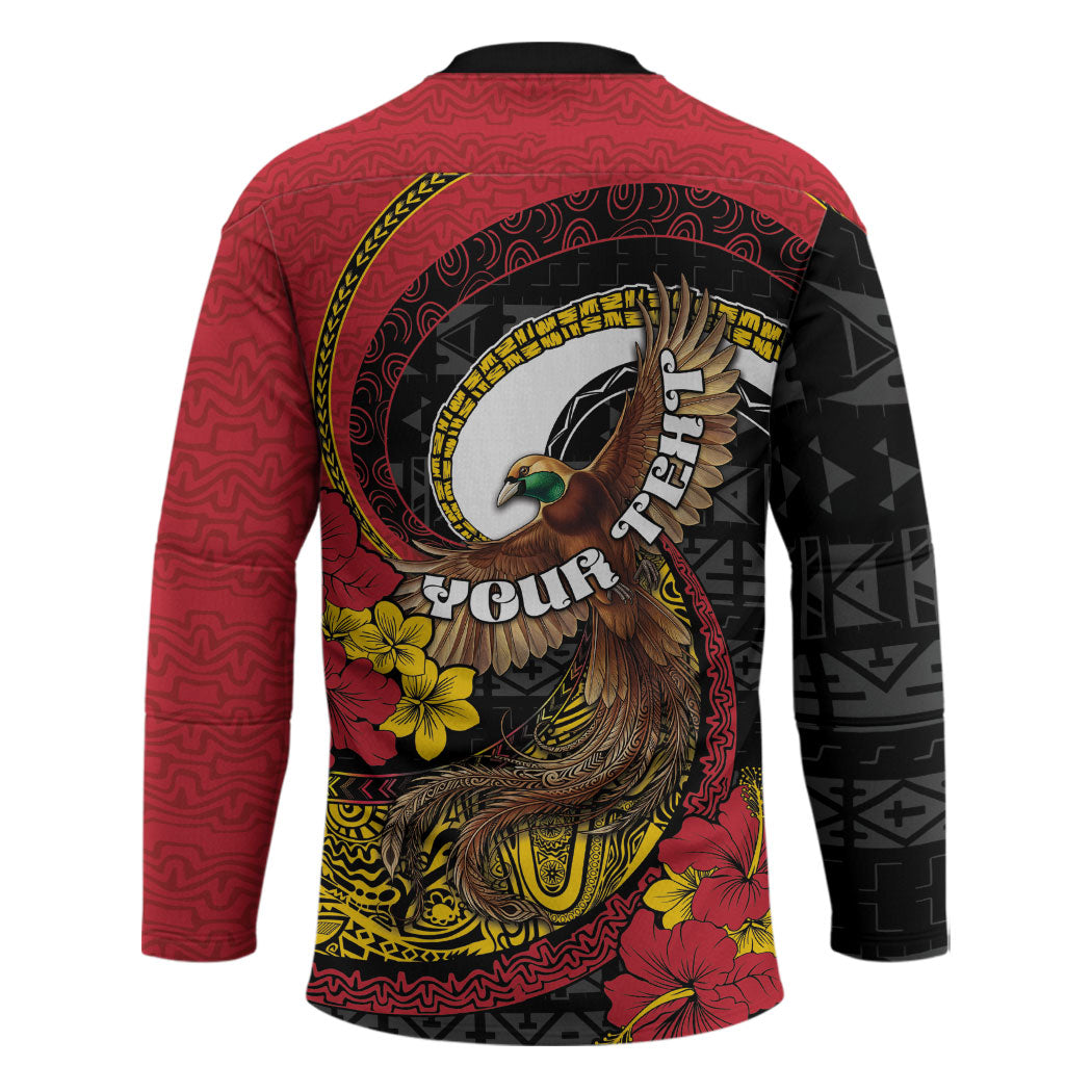 Personalised Papua New Guinea Language Week Hockey Jersey Bird Of Paradise Tribal Floral Pattern DT05 - Polynesian Pride