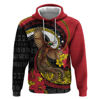 Personalised Papua New Guinea Language Week Hoodie Bird Of Paradise Tribal Floral Pattern DT05 Pullover Hoodie Black - Polynesian Pride