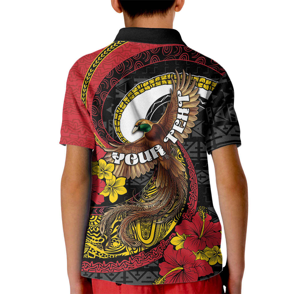 Personalised Papua New Guinea Language Week Kid Polo Shirt Bird Of Paradise Tribal Floral Pattern DT05 - Polynesian Pride