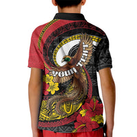 Personalised Papua New Guinea Language Week Kid Polo Shirt Bird Of Paradise Tribal Floral Pattern DT05 - Polynesian Pride