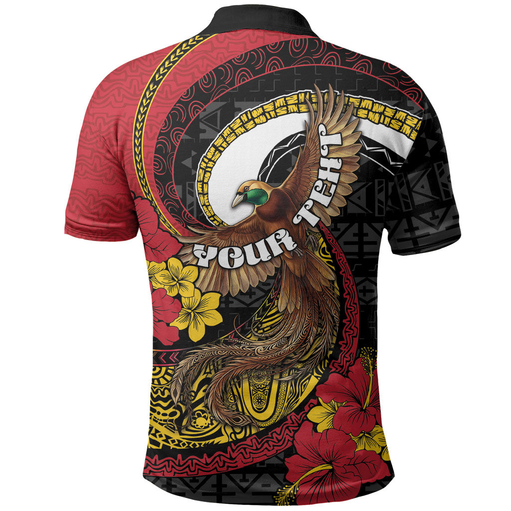 Personalised Papua New Guinea Language Week Polo Shirt Bird Of Paradise Tribal Floral Pattern DT05 - Polynesian Pride