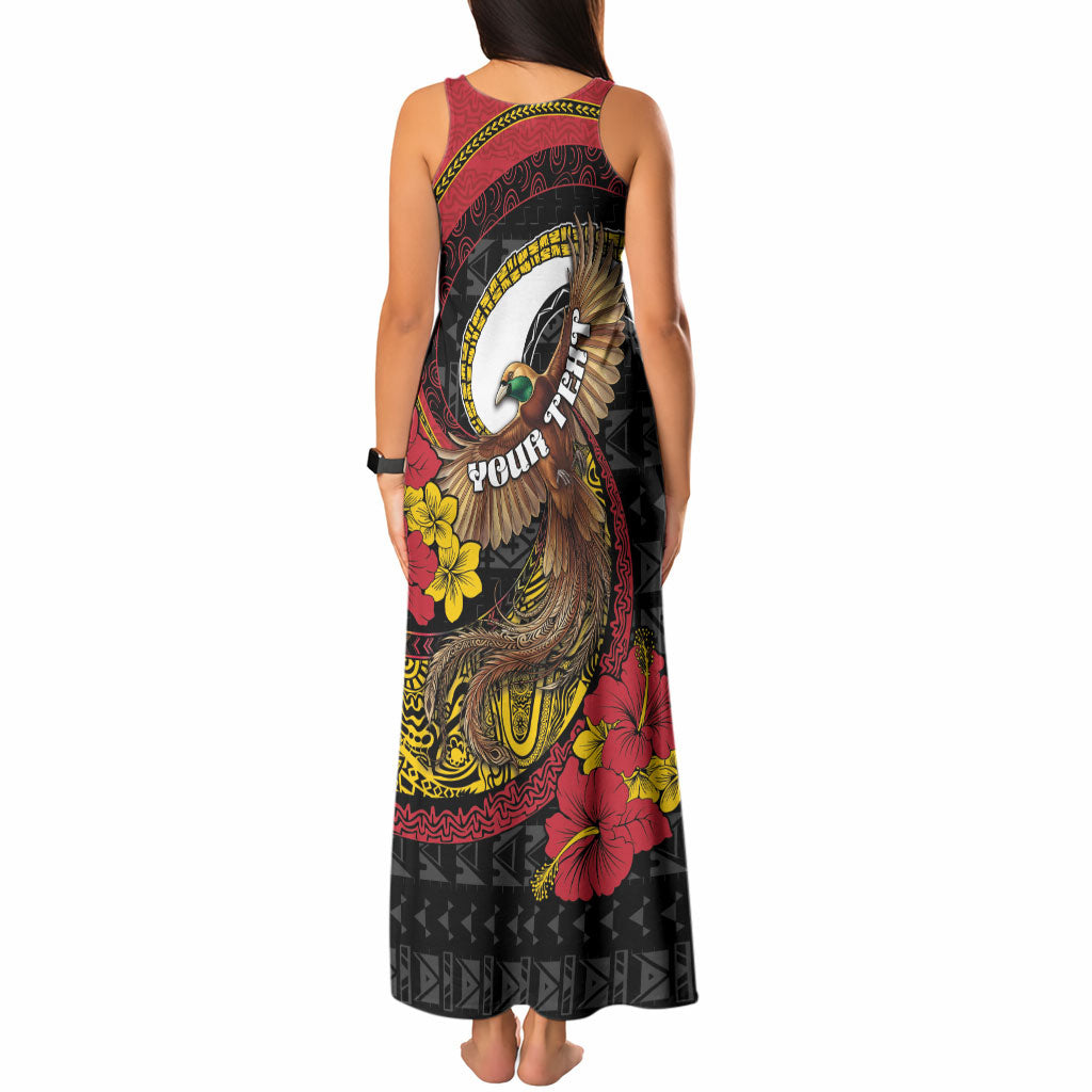 Personalised Papua New Guinea Language Week Tank Maxi Dress Bird Of Paradise Tribal Floral Pattern DT05 - Polynesian Pride