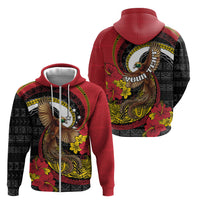 Personalised Papua New Guinea Language Week Zip Hoodie Bird Of Paradise Tribal Floral Pattern DT05 - Polynesian Pride