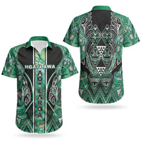 Aotearoa Ngati Awa Couples Matching Tank Maxi Dress and Hawaiian Shirt Maori Tribal Green Marble Paua Shell Pattern DT05 - Polynesian Pride