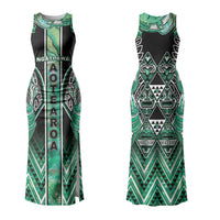 Aotearoa Ngati Awa Couples Matching Tank Maxi Dress and Hawaiian Shirt Maori Tribal Green Marble Paua Shell Pattern DT05 - Polynesian Pride