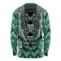 Aotearoa Ngati Awa Long Sleeve Shirt Maori Tribal Green Marble Paua Shell Pattern DT05 - Polynesian Pride