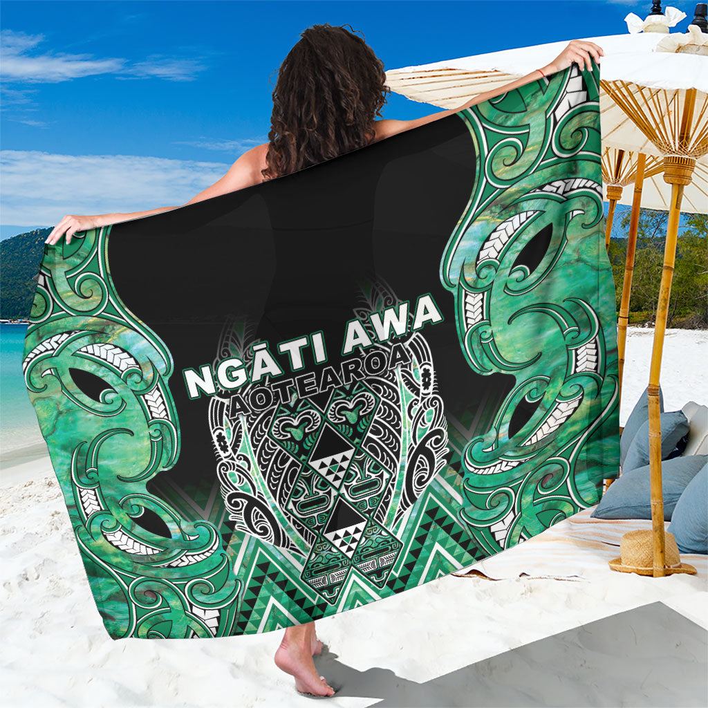 Aotearoa Ngati Awa Sarong Maori Tribal Green Marble Paua Shell Pattern