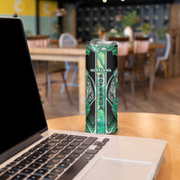 Aotearoa Ngati Awa Skinny Tumbler Maori Tribal Green Marble Paua Shell Pattern DT05 - Polynesian Pride